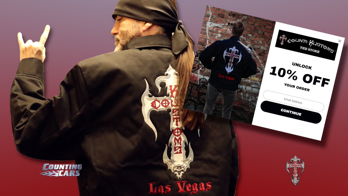 Pick up some new Count’s Kustoms merch now! Get those jackets ordered before it's cold out! Plus, our hats are 30% off right now! Sign up for our email list on the webstore and receive 10% off your order! #history #lasvegas #countskustoms