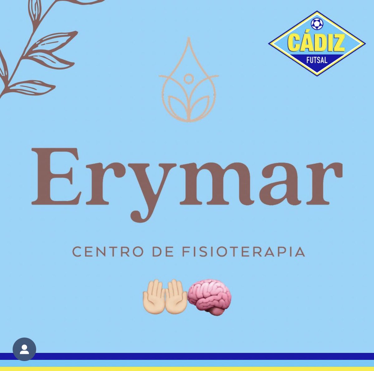 cadiz_futsal's tweet photo. ACUERDO DE COLABORACIÓN 🫶🏻

Nos complace anunciar que se ha llegado a un acuerdo con la empresa gaditana Erymar Fisioterapia 

Pensando en el cuidado de nuestr@s jugador@s y en el de sus familiares y dentro de nuestro área de salud, nos reforzamos con esta nueva colaboración https://t.co/wvXPoX7EJk