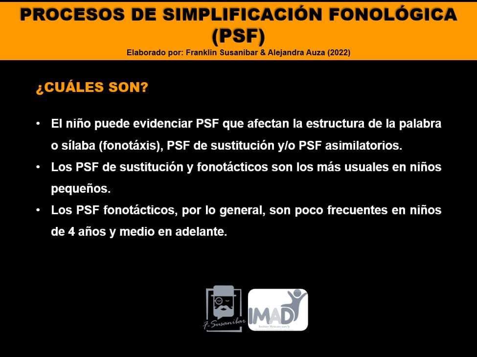 SusanibarFrank's tweet photo. PROCESOS DE SIMPLIFICACIÓN FONOLÓGICA

Son formas naturales que el niño utiliza para simplificar (“hacer más fácil”) el habla que imita del adulto. https://t.co/VJsDcIasdv