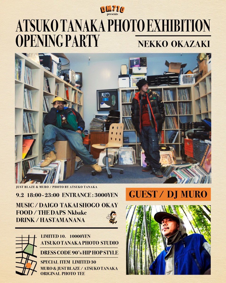 DICE0503's tweet photo. 会場❸NEKKO OKAZAKI
--------------------------------------
RECEPTION PARTY
NEKKO OKAZAKI
2023.09.02 18:00-23:00
GUEST / MURO
TAKAISHOGO  DAIGO  OKAY
THE DAPS  Nkbake  HASTAMANANA
CHARGE / 3000yen 
Original Tshirt Set / 10000YEN
-------------------------------------- https://t.co/IEKJm8iCRl