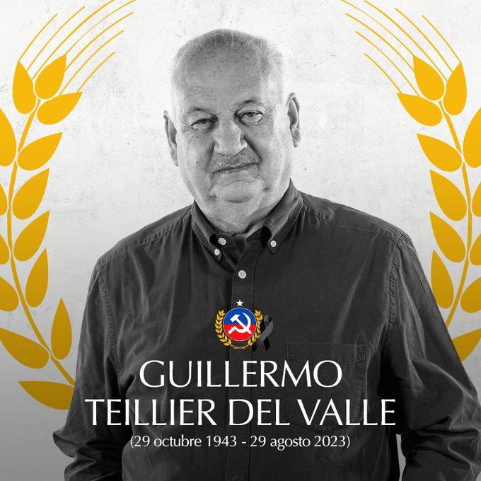 La muerte de Guillermo Teillier, presidente del @PCdeChile, duele en #Cuba como la de un compatriota, porque lo fue en el sentido de los ideales compartidos. Compatriota de la América Nuestra, como #Allende y #Fidel. Como los allendistas y fidelistas. Hasta siempre, compañero.