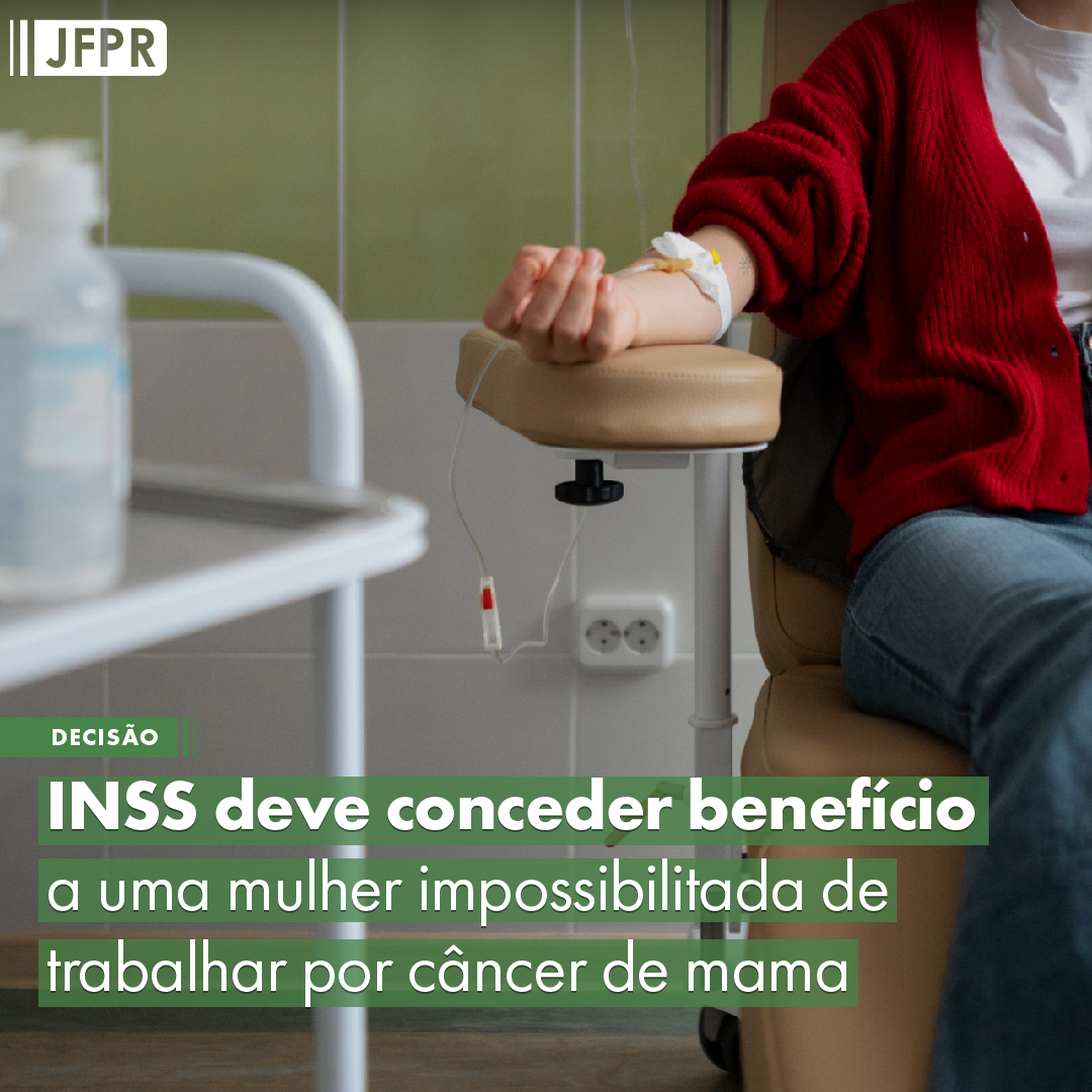 A Justiça Federal do Paraná condenou o INSS a conceder benefício de prestação continuada (BPC-LOAS) para uma mulher que teve câncer de mama e ficou impossibilitada de trabalhar. A decisão é do juízo da 6ª Vara Federal de Foz do Iguaçu
bit.ly/BPCcancerdemama