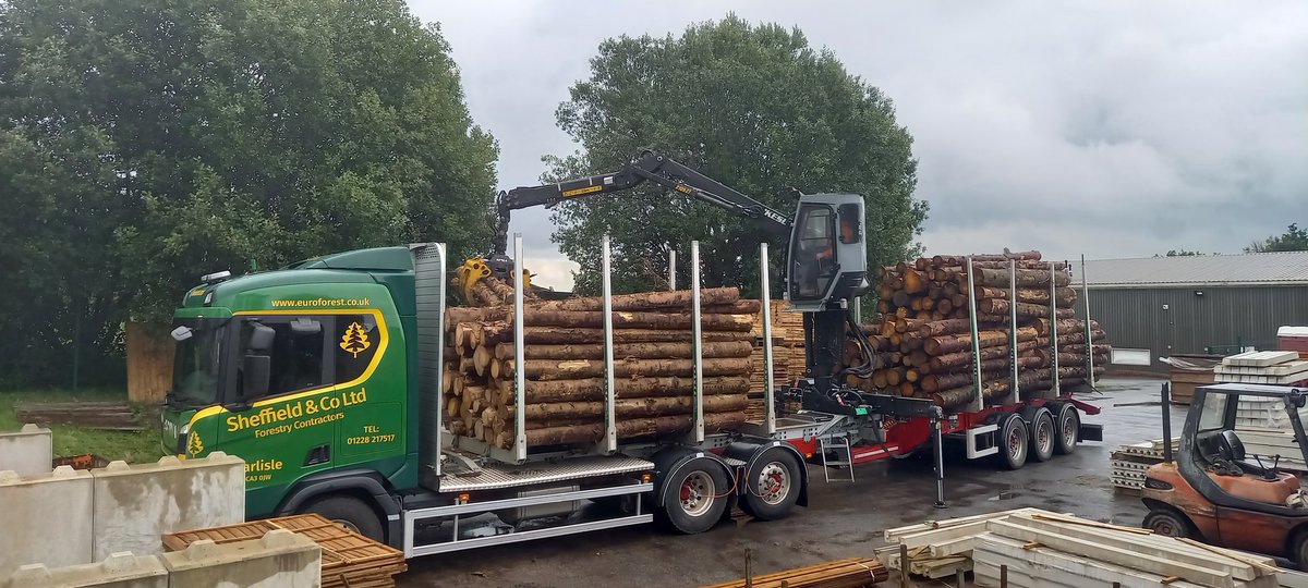 HCFencing's tweet photo. Big log delivery this morning from euro forest ltd. Its brilliant to hear our saws running again https://t.co/jtbXWaMJ5k