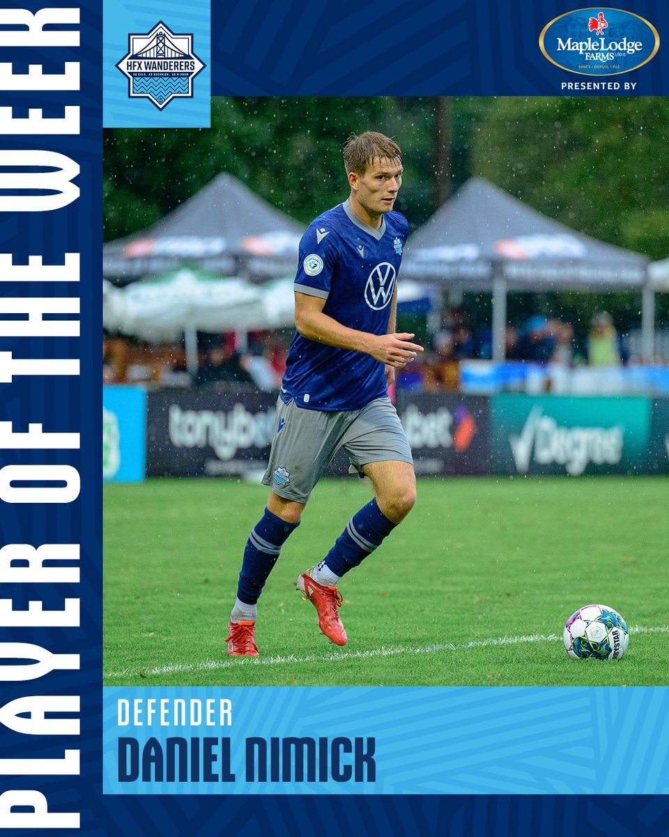 After yet another standout performance, <a href="/dan_nimick/">Daniel Nimick</a> of <a href="/HFXWanderersFC/">Halifax Wanderers FC</a> is the Canadian Premier League Player of the Week, presented by <a href="/MapleLodgeFarms/">Maple Lodge Farms</a> ⚓

#CanPL