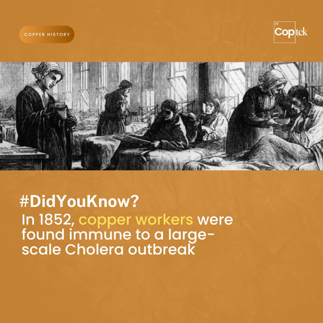 CoptekCopper's tweet photo. In the early 1800s, a doctor named Victor Burq visited a #copper smelter in Paris and found the facility to be “in poor condition". Yet, the 200 employees who worked there had all been spared from cholera outbreaks.

Learn more about Copper. https://t.co/NjuqMqyVxB
⁠ https://t.co/MJ8E4FBfi7
