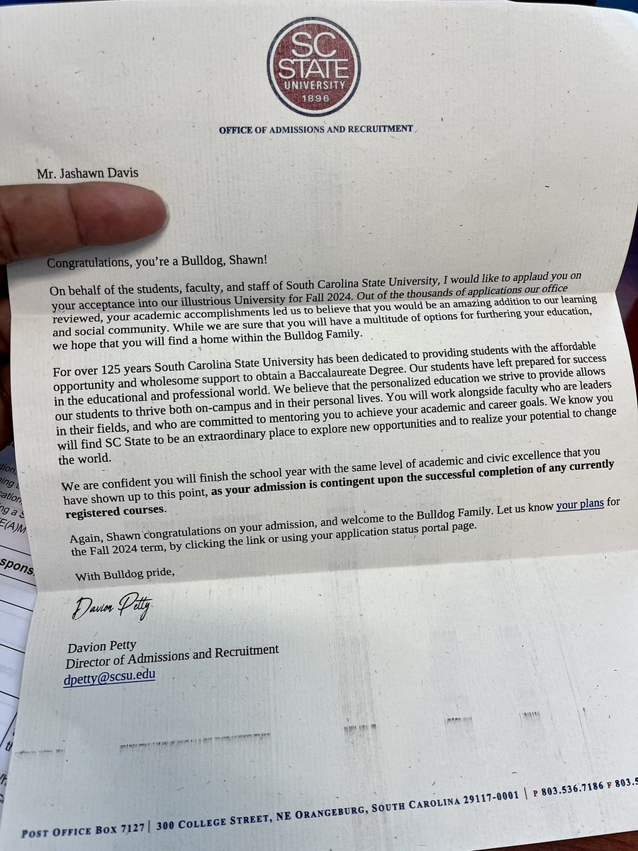 shawndavis2024's tweet image. “I can do ALL things through Christ who strengthens me.” Philippians 4:13 
I received my first of many acceptance letters today! This is only the beginning! 
#NextLevelLoading