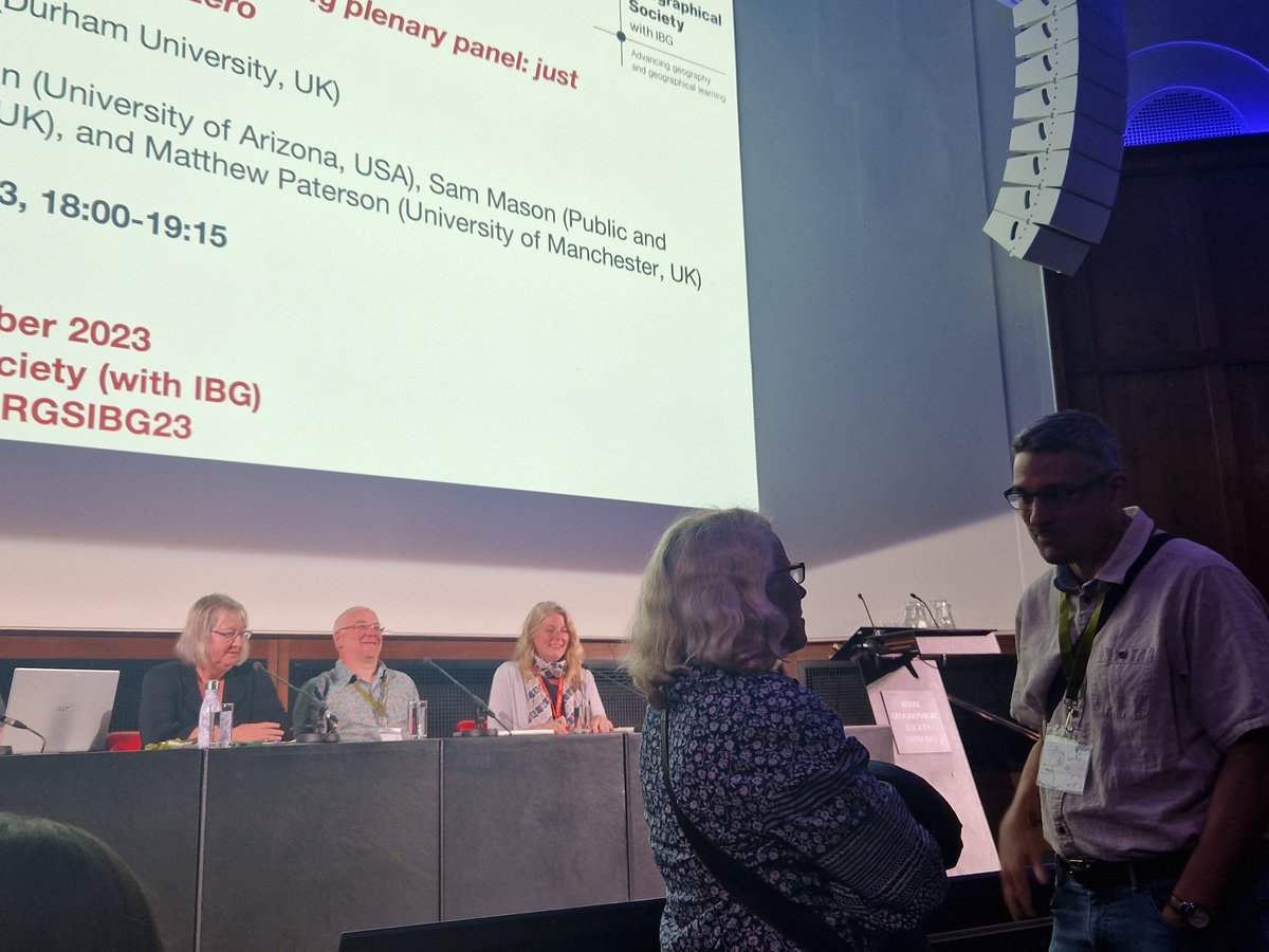 Kick off time for #RGSIBG23 with stellar panel including conference Chair formidable  @harrietbulkeley photo bomb by @martinsokol @TCD_Geography