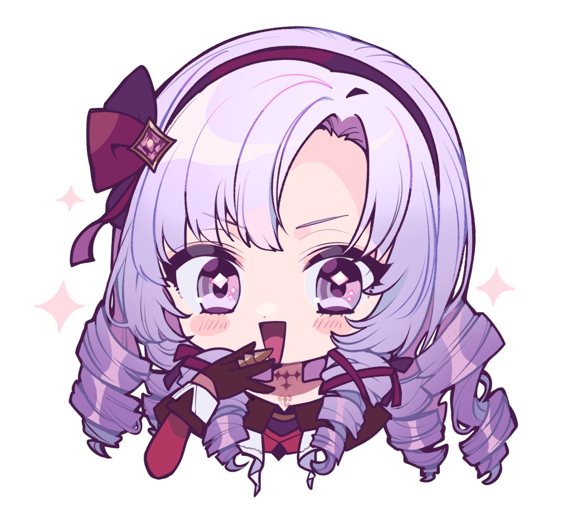 hyakumantenbara salome 1girl solo gloves purple eyes drill hair chibi hairband  illustration images