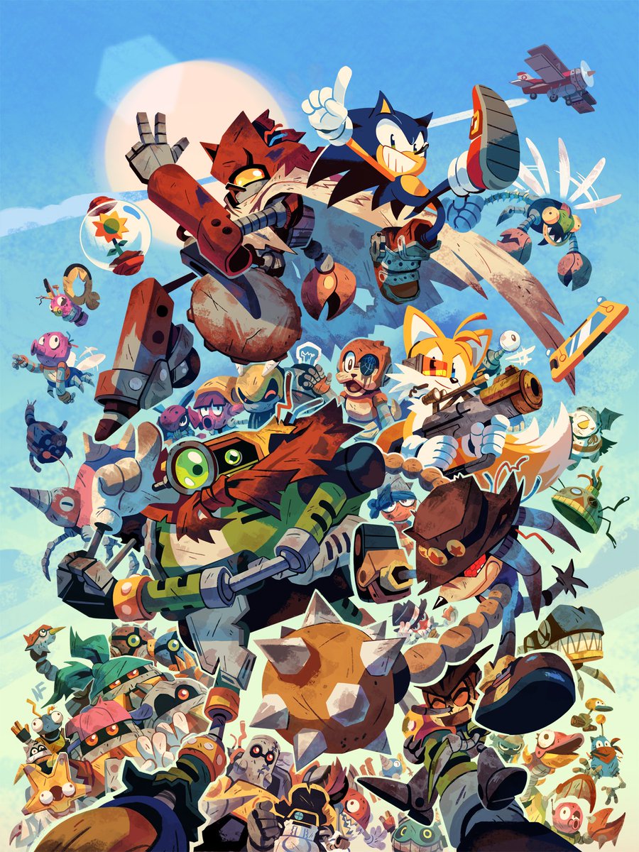 The Scrapnik Island trade book is OUT!! Today!! Right now!!! Please go pick it up physically and/or digitally!

Working on this miniseries was so amazing, and I wanted to make an illustration to celebrate! 
So much love went into this awesome story, please check it out &amp; enjoy!