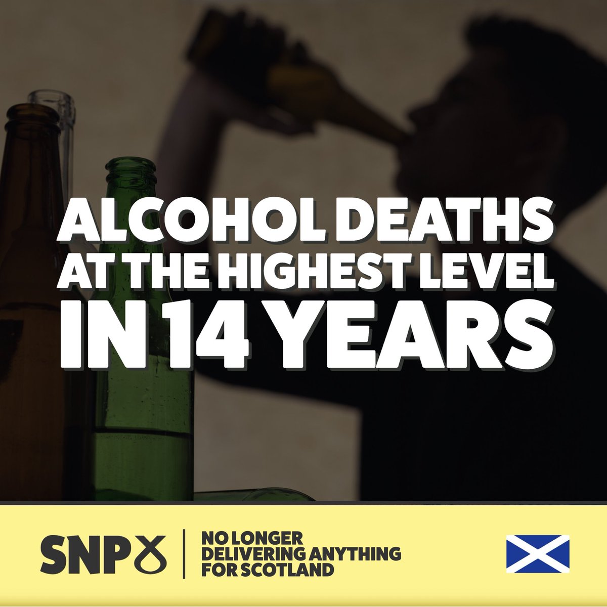 Thanks to our brilliant SNP leadership we have reached new heights! It’s clear that the rise in alcohol deaths in Scotland shows that our world-leading SNP approach to reducing alcohol deaths is extremely succes… oh. Hmm… I may need to talk to Humza about this one.