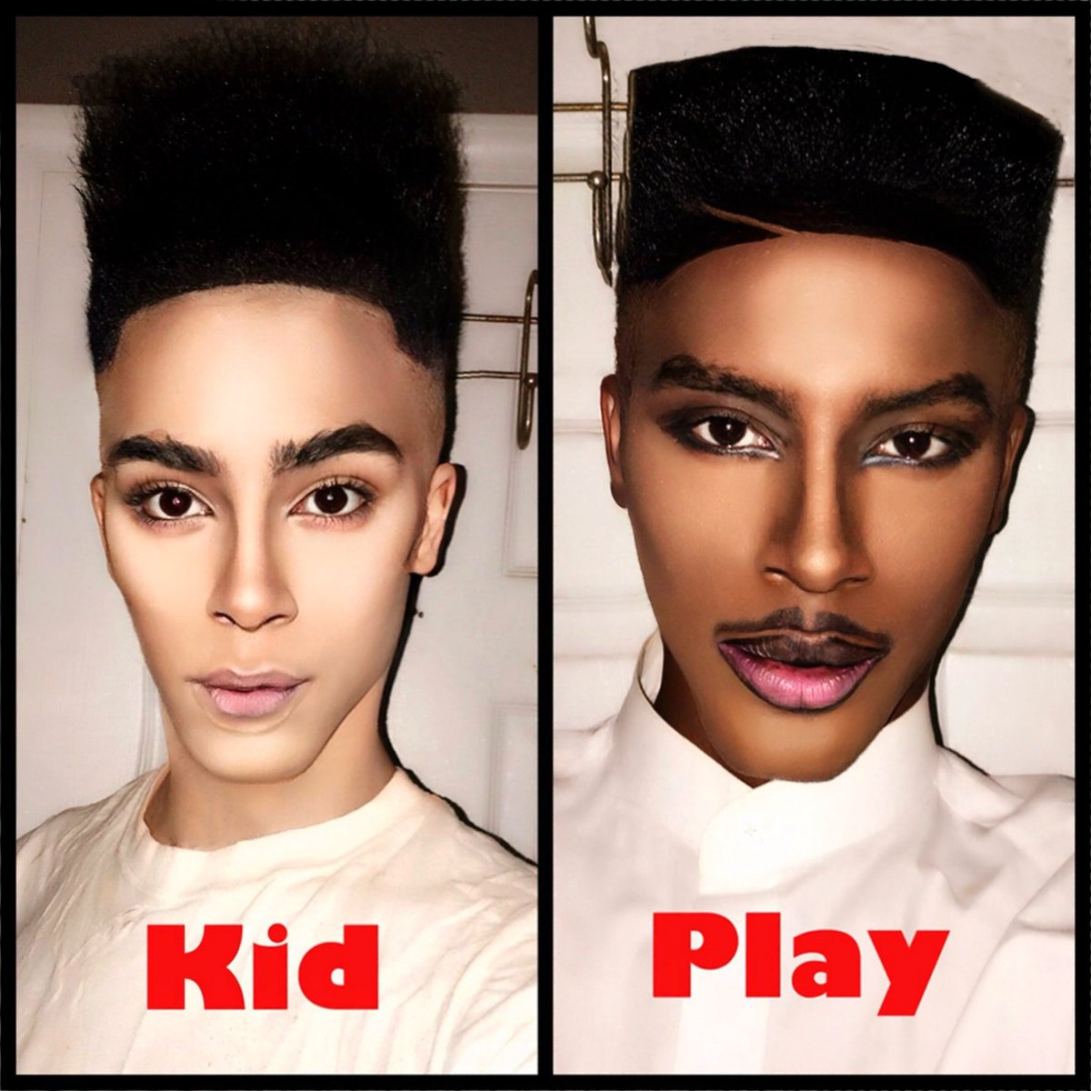 Transformation Tuesday flashback post to my Kid n Play look lol. #transformation #transformationtuesday #kidnplay #hiphop #makeuptransformation #mua #rpdr #makeupmaster