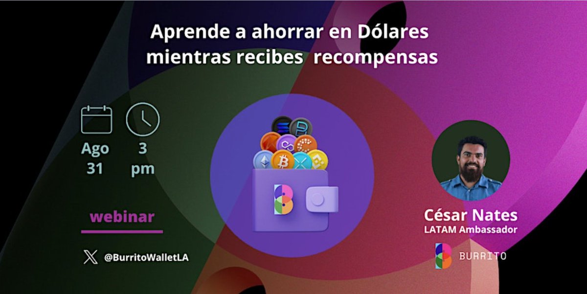 ¿Quieres aprender a ahorrar en dólares y ganar recompensas al mismo tiempo? 

No te pierdas nuestro webinar gratuito. 🤩

Regístrate aquí y participa el próximo jueves 31 de agosto a las 3PM. 👀

¡Te esperamos! 🦾🦾

eventbrite.com/e/aprende-a-ah…