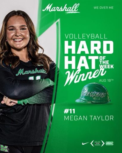 The Hard Hat Winner for this week is Megan Taylor! 🤘

#WEoverME // #WeAreMarshall
