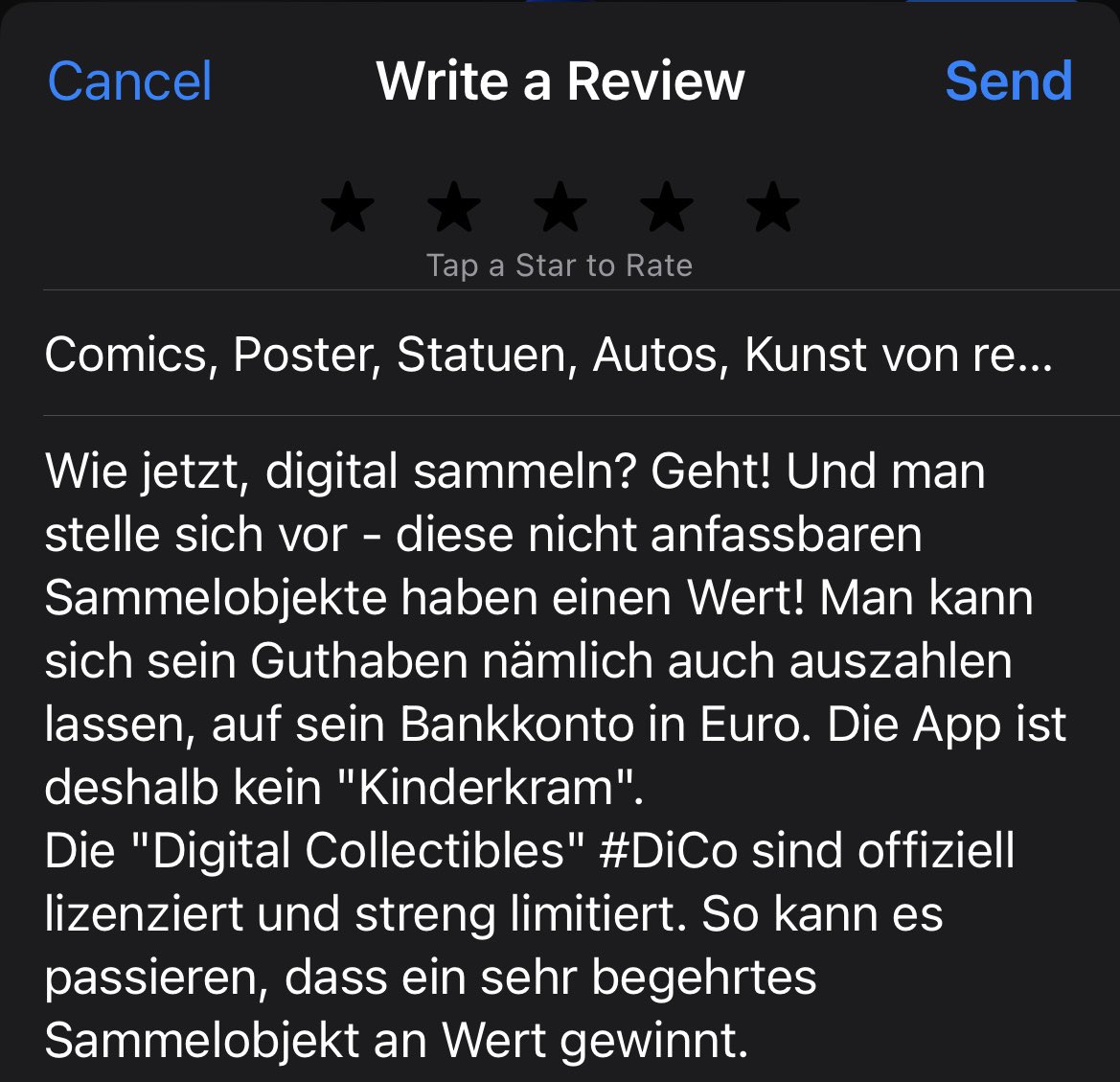 VeVeMeister's tweet photo. 4.0 is the goal #VeVeFam !
Please be advised - most people who DO write a review are people who complain and write bad reviews (also fudders!)
I timed it. For a quick review you need 1 minute! Just choose how many stars you'd like to give for the #VeVe experience.
For a written review, you'll need a bit longer, duh.
There's plenty to improve on VeVe, but we need to combat these 1 Star reviews, because (for example) Payout was not possible.
Do your part - do it now 🤗