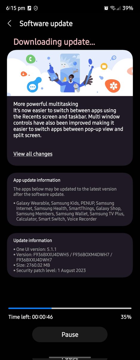 TechyThomas_'s tweet image. It's finally here. One UI 5.1.1 for the Fold 4.