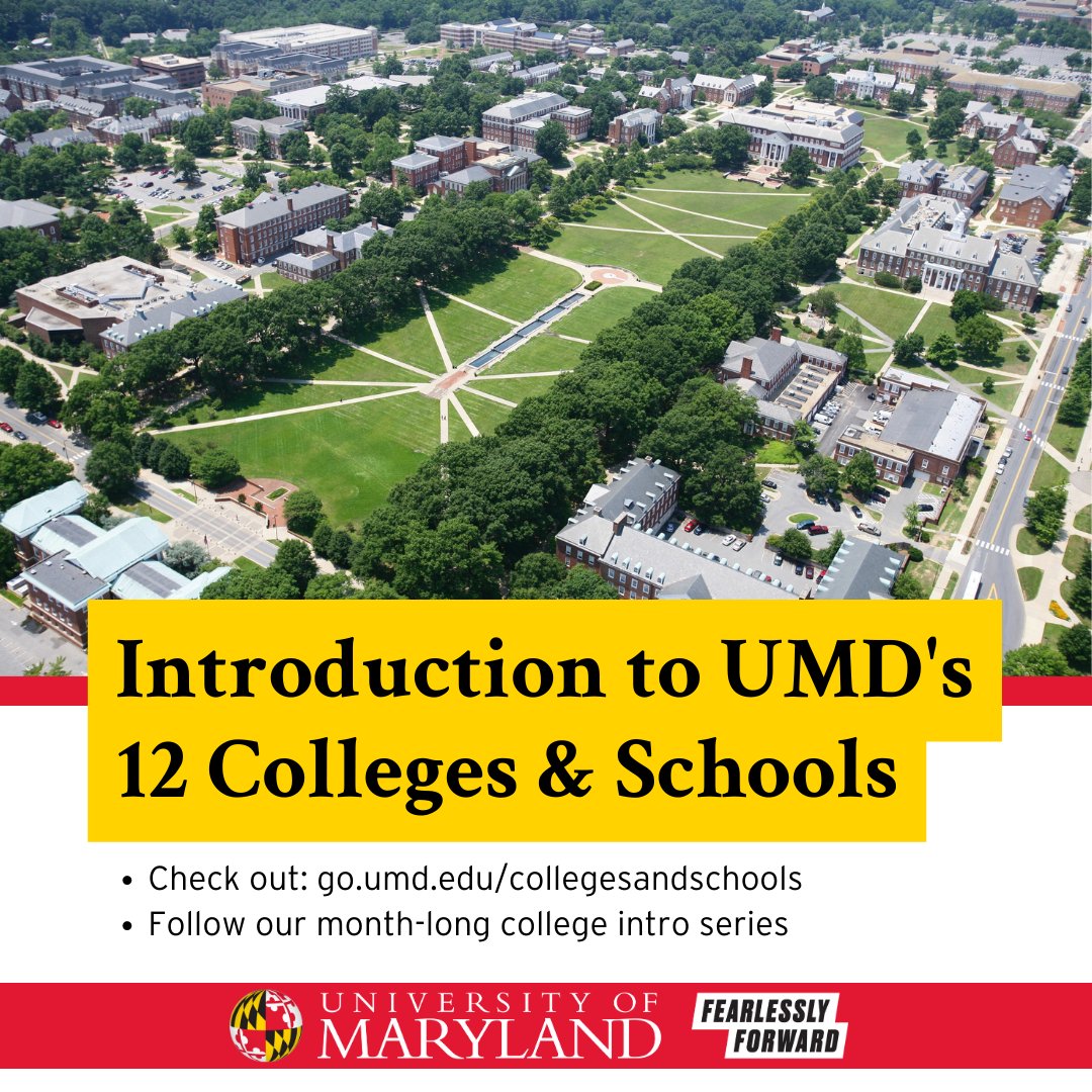 ApplyMaryland's tweet photo. With over 100 majors to choose from, you can follow your passion and study whatever interests you! Follow along this month as we introduce you to UMD's 12 colleges and schools. #BeATerp https://t.co/YTxxb7E3op https://t.co/pvKaky9hCE