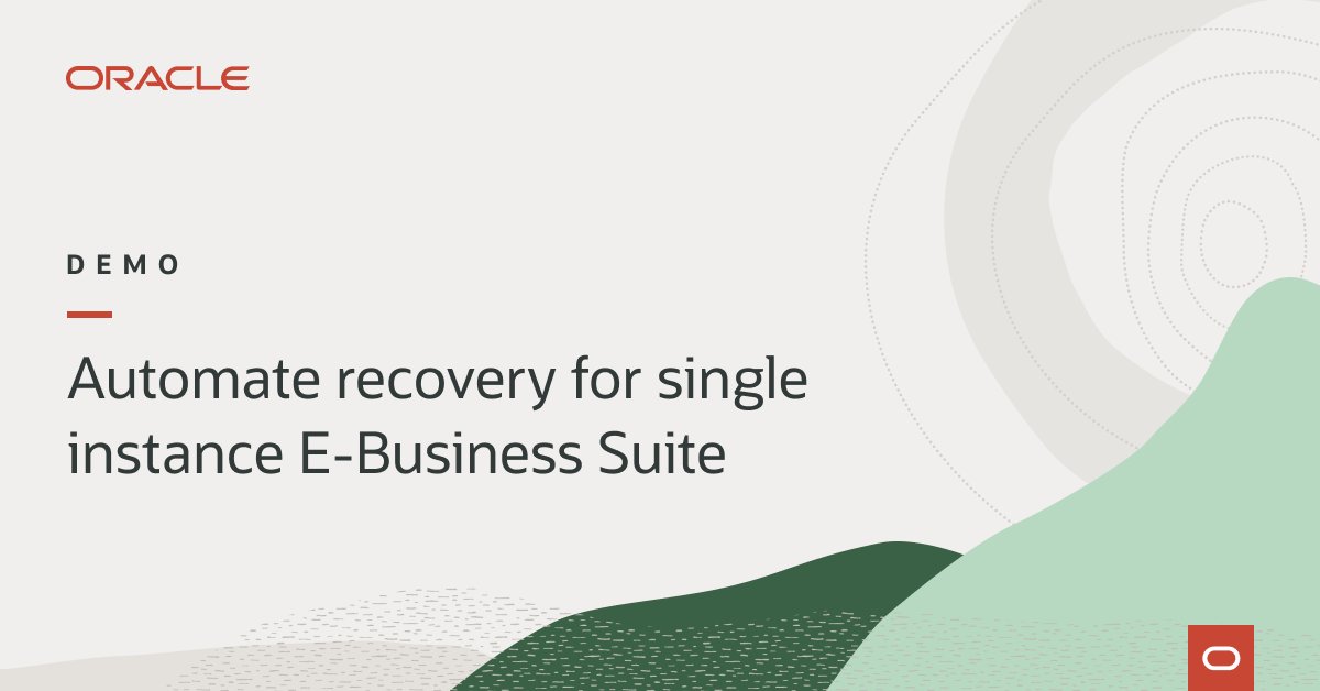 Configuring Full Stack DR to orchestrate the recovery of a single instance E-Business Suite deployed across two OCI regions is easy. In this final video of the 3-part demo series, you'll learn how to use user-defined scripts defined in your DR plans.social.ora.cl/6015Psc6F