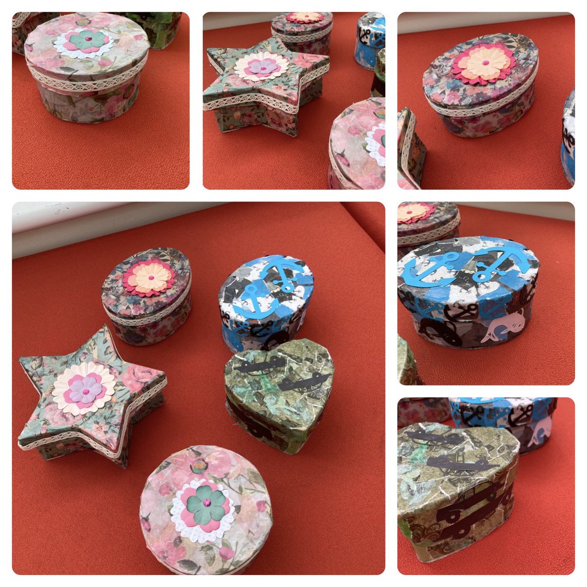 The ladies and gentlemen at Falcon House Carehome have been very busy the past couple of weeks.

last week we started our #decoupage boxes, adding the finishing touches today and then made some small woven pennants. 

#creativemojo <a href="/Artsincarehomes/">Arts in Care Homes</a> <a href="/StortfordIndie/">StortfordIndependent</a> <a href="/CM23Mag/">CM23 Connection</a>