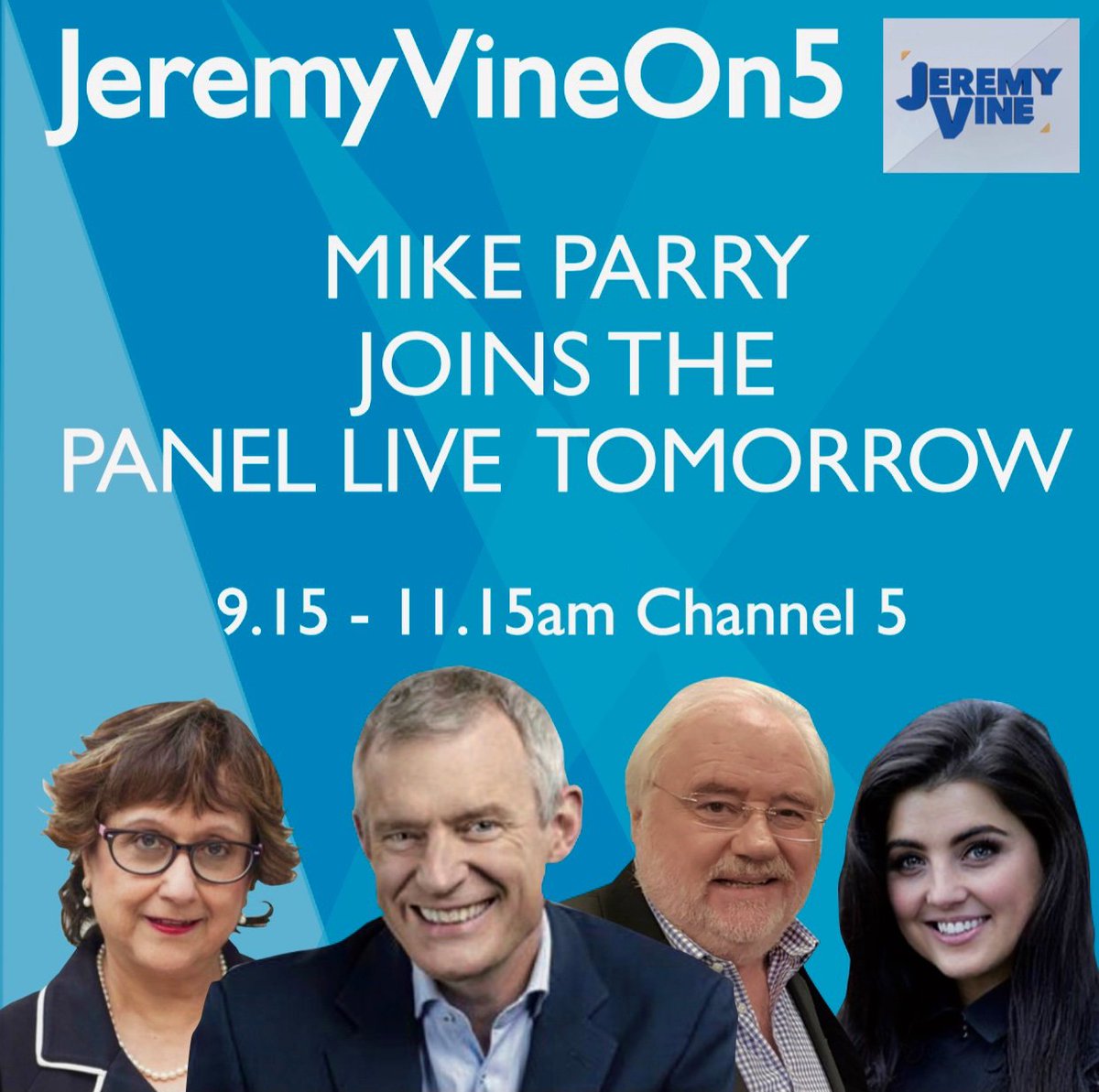 OK FOLKS .. Delighted to be joining the <a href="/JeremyVineOn5/">Jeremy, Storm & Vanessa On 5</a> show tomorrow with <a href="/StormHuntley/">Storm Huntley</a> and <a href="/y_alibhai/">Yasmin alibhai-brown</a> Yasmin .. Could be talking about minimum pricing for alcohol .. Gulp 👎😗🍸.. I could face penury .. Get tuned from 9.15 am ..