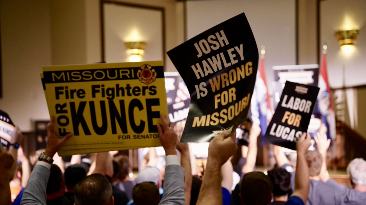 LucasKunceMO's tweet photo. Last night, hundreds of everyday Missourians joined our rally in Bridgeton to defeat Josh Hawley and to take this U.S. Senate seat back for working families.

I'm grateful to every single one of you who is standing with us in this race. #MOSen https://t.co/DQE572VmPq