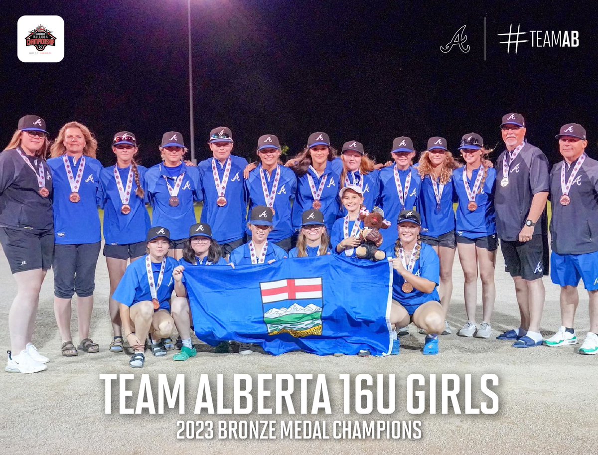 TeamAlbertaBSB's tweet photo. Bronze Medal Champs! Congrats to our 16U Girls! π₯ #TeamAB #BCanNats23 https://t.co/Jd92XsfXnw