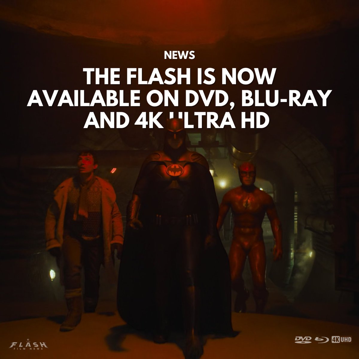 DCFilmNews's tweet image. Bring the Multiverse home with THE FLASH - now available on DVD, Blu-Ray and 4K Ultra HD! #TheFlashMovie