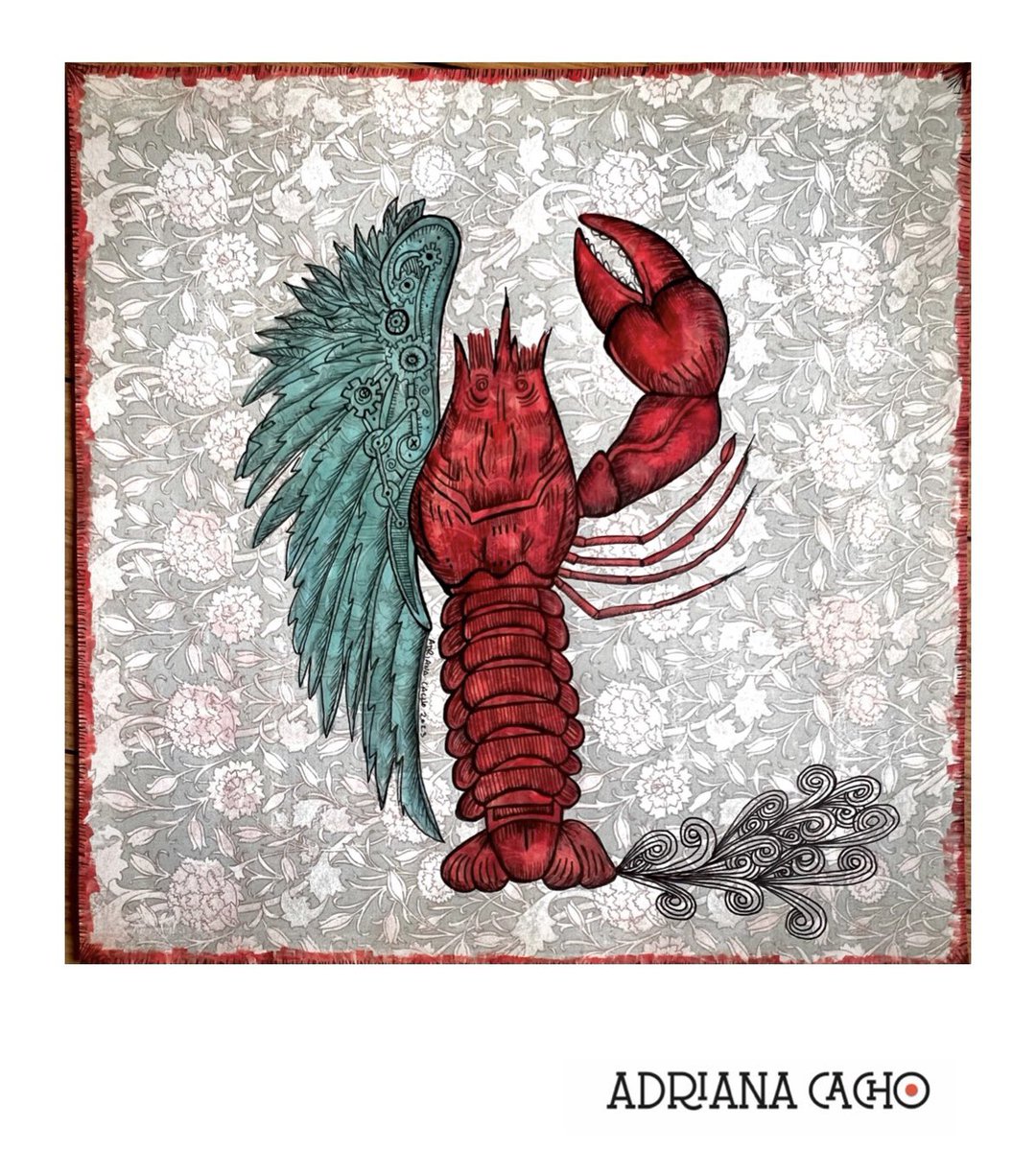 AdrianaChula's tweet photo. Red Flying Lobster
30x30 cm
Plumon, acrilico, prismacolor, papel de scrapbook
#redflyinglobster #draw #dibujo #arte #scrapbookpaper #lobster #wing #ala #adrianacacho #artbyadrianacacho #art #artinpaper https://t.co/zG9XbeOTpz