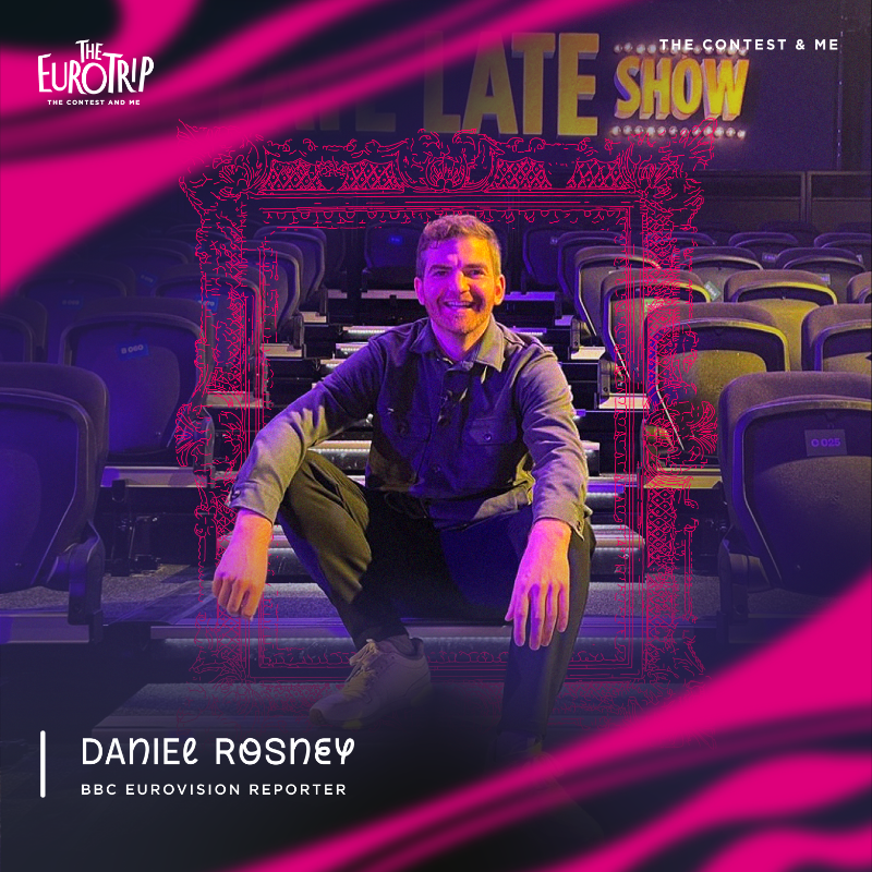 EuroTripPodcast's tweet photo. ✨ Next up on the new series of The Contest &amp; Me, a very familiar face for @bbceurovision fans...

🗣️ Host of #Eurovisioncast, @DanielRosney joins us to share his memories of Liverpool and more 💭

Available everywhere from midnight! 🎙️

#Eurovision | @EuroTripPodcast