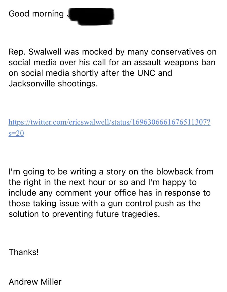 Let’s say it loud and clear for the pro-shooter crowd at Fox News: BAN ASSAULT WEAPONS NOW. Does that answer your question <a href="/AndyMarkMiller/">Andrew Mark Miller</a>?