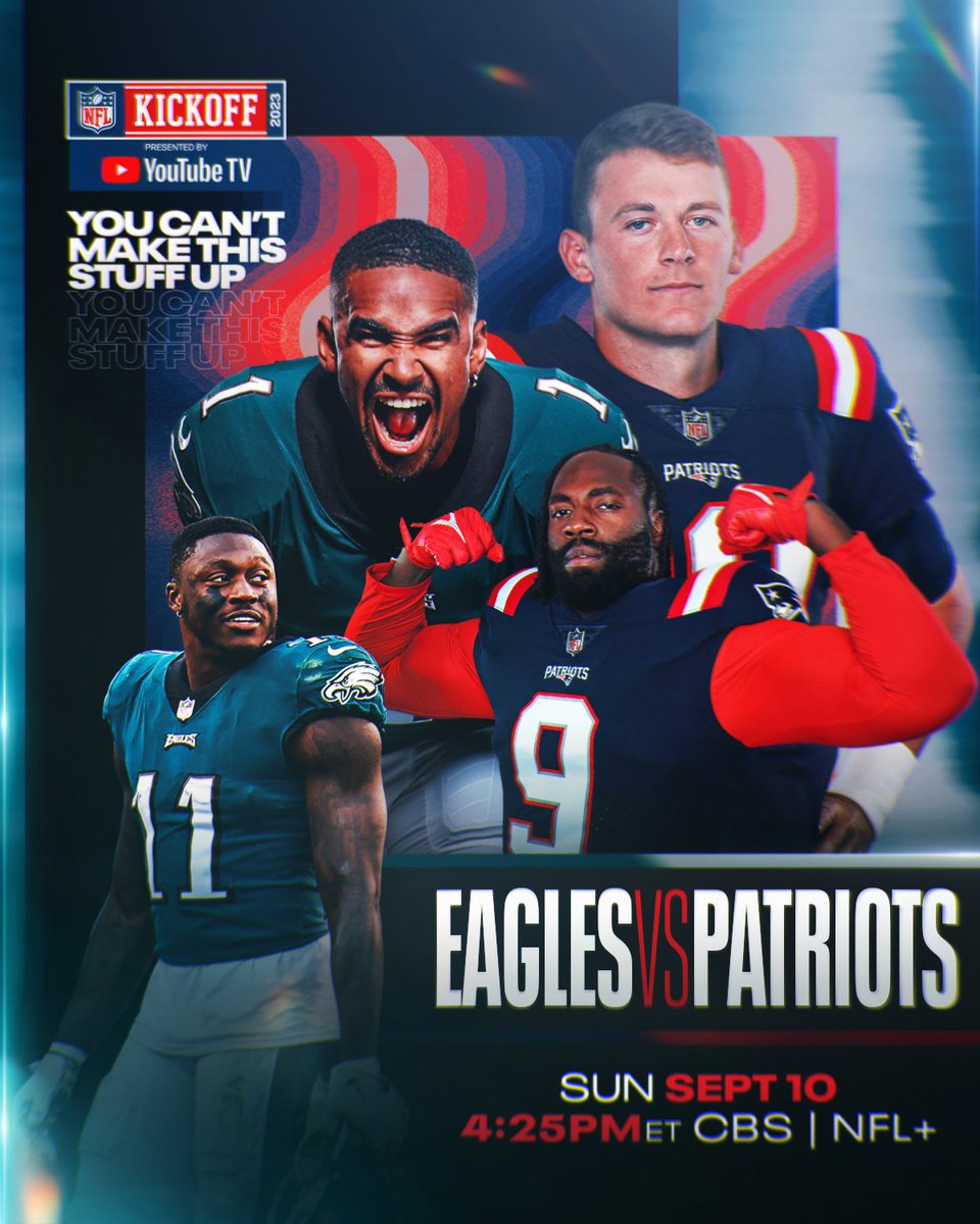 The defending NFC champs head to New England to open the season. 🎬 @eagles | @patriots 📺: #PHIvsNE -- Sunday 4:25pm ET on CBS 📱: Stream on #NFLPlus