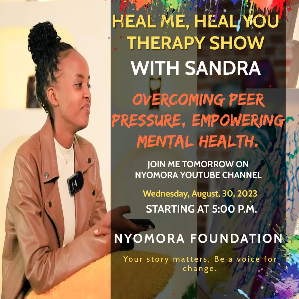 nyomoraf's tweet photo. Nyomora foundation is gladly inviting you to premiering the 5 episode of Heal me heal you therapy show under the theme #OverComingPeerPressureEmpoweringMentalHealth on Aug,30th,2023 at 5:00pm on our #nyomora #YouTube #channel
DON’T MISS OUT
https://t.co/3FClVWcQ3Z https://t.co/G66Re2nI8H