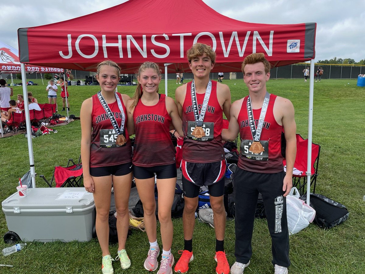 8/26 CC recap:
JHS Boys finished 9th. Cameron Beverick finished 16th of 245 😯
JHS Girls finished 11th. Reece Savage finished 2nd place &amp; Allison Bonito 43rd of 173 🥈
JMS Boys finished 8th. Cam Dodson had a career PR ⏱️
JMS Girls finished 14th. Ella Heibel finished 5th of 192 💨