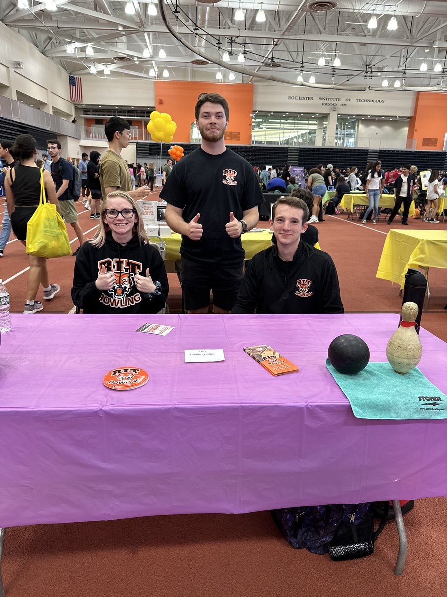 RITBowling's tweet photo. Come visit us at the activity fair today from 6 to 9 PM to learn all about joining our club! https://t.co/3XsrMvlEfI