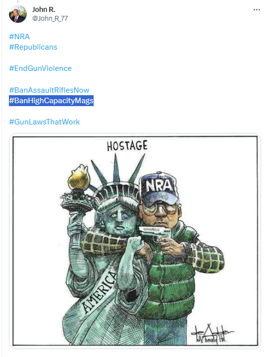 Polysesouvient's tweet image. #CCFR twisting our words into ridiculous claim (as usual - it's all they got). Do their followers actually believe them? #Ban deadly devices, not paper #BanHighCapacityMagazines same as #BanLargeCapacityMagazines