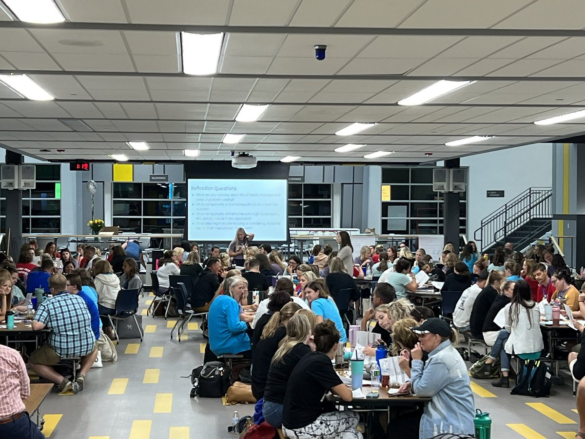 SternerSue's tweet photo. Loved having ALL math educators, K-12, in the room today! #mathrocks #MASD #learnersfirst #guaranteedandviablecurriculum https://t.co/qtPKyGyY4y