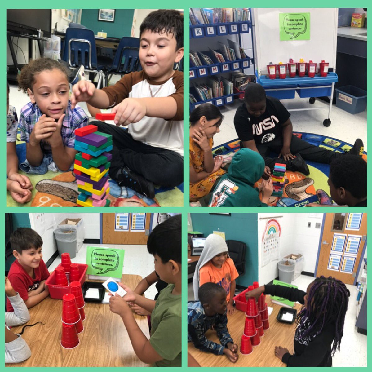 ELs played Talking Jenga &amp; Conversation Cup Stacking to get to know one another! We had so much fun learning about each other! I always say no one is shy in ESOL class. <a href="/SwansCreekES/">Swans Creek Elem</a> <a href="/SWANSPrincipal/">Mrs. Whitney</a> <a href="/SwansCreekAP/">SCESAP</a>