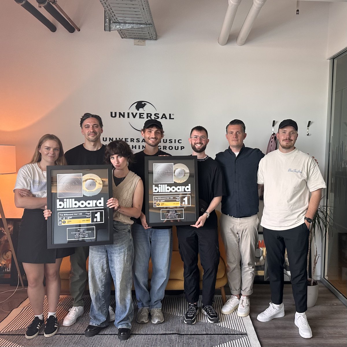 UMPG's tweet image. Congrats to our writers Chris James and @callherblvsh  on hitting their first @Billboard No. 1 for their work on Jimin’s “Like Crazy.” 🎉