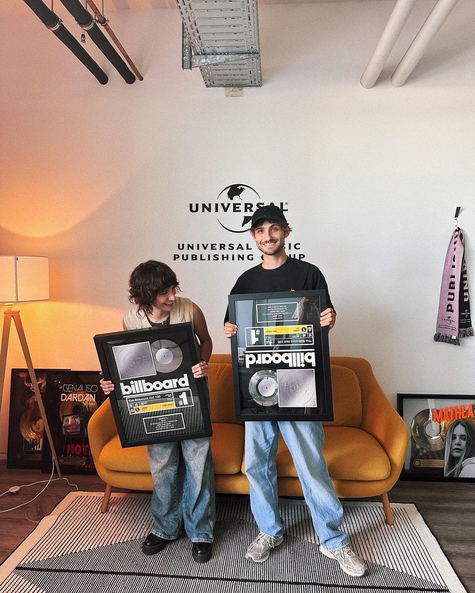 UMPG's tweet image. Congrats to our writers Chris James and @callherblvsh  on hitting their first @Billboard No. 1 for their work on Jimin’s “Like Crazy.” 🎉