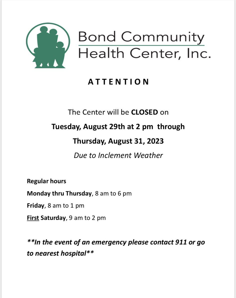 Bond Comm Health Center, Inc. tweet media