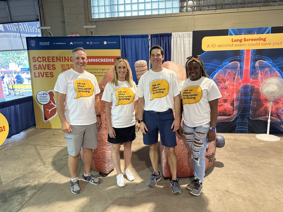 rjanders1020's tweet photo. #mnscreens
@ABOHLung @MayoClinic @AllinaHealth @VAMinneapolis @ParkNicollet @MHealthFairview @mnstatefair 

A chest CT could save your life! Find out if you’d benefit from a Lung Cancer Screening CT by talking with healthcare experts from across MN @mnstatefair @kare11 HealthFair https://t.co/mgddNxcAai