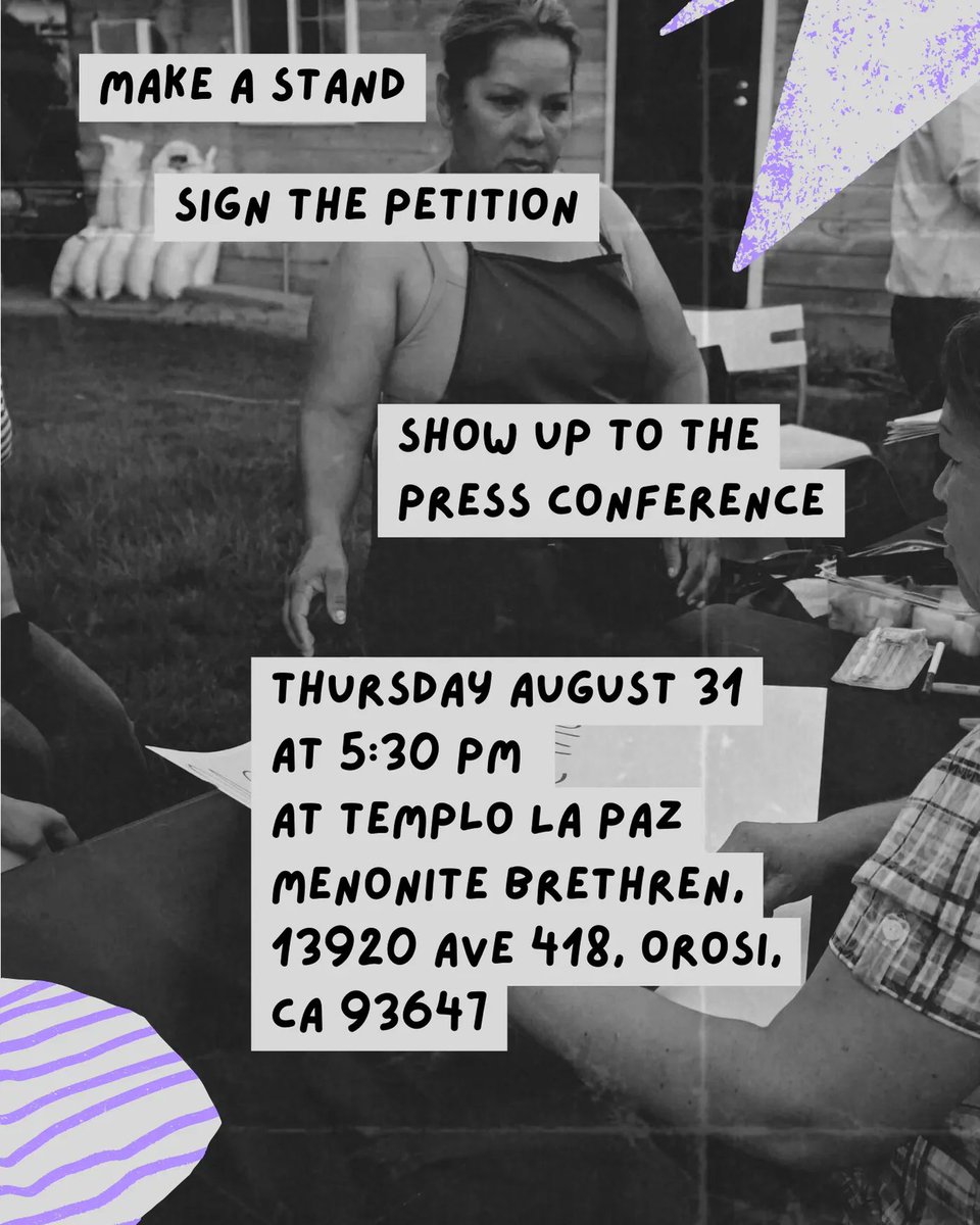 🚨 Community Action 🚨

Vecinos Unidos, the neighborhood association in the community of East Orosi, will be delivering a petition.

If you want your group, organization, name to be added to the petition please email: janaki.anagha@communitywatercenter.org
<a href="/CWaterC/">CommunityWaterCenter</a>