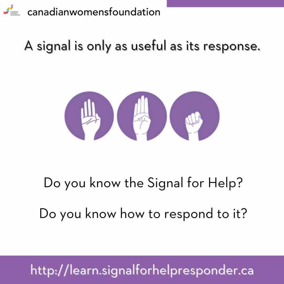 crisisontario's tweet image. If you’d like to learn more about the #SignalforHelp, this week’s #DCODiscourse #podcast revisits a conversation we had with @cdnwomenfdn about it. Use the link in our bio to listen. #genderbasedviolence #canadianwomensfoundation