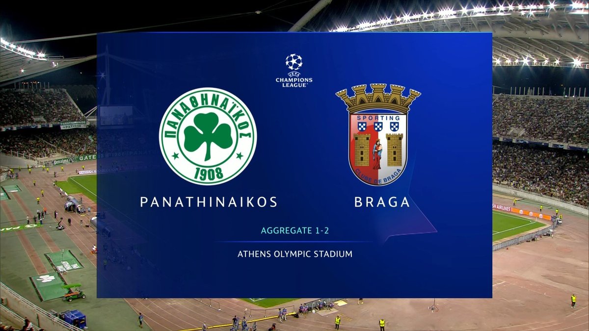 Panathinaikos vs Sporting Braga Live Streaming and TV Listings, Live Scores, Videos - August 29, 2023 - Champions League