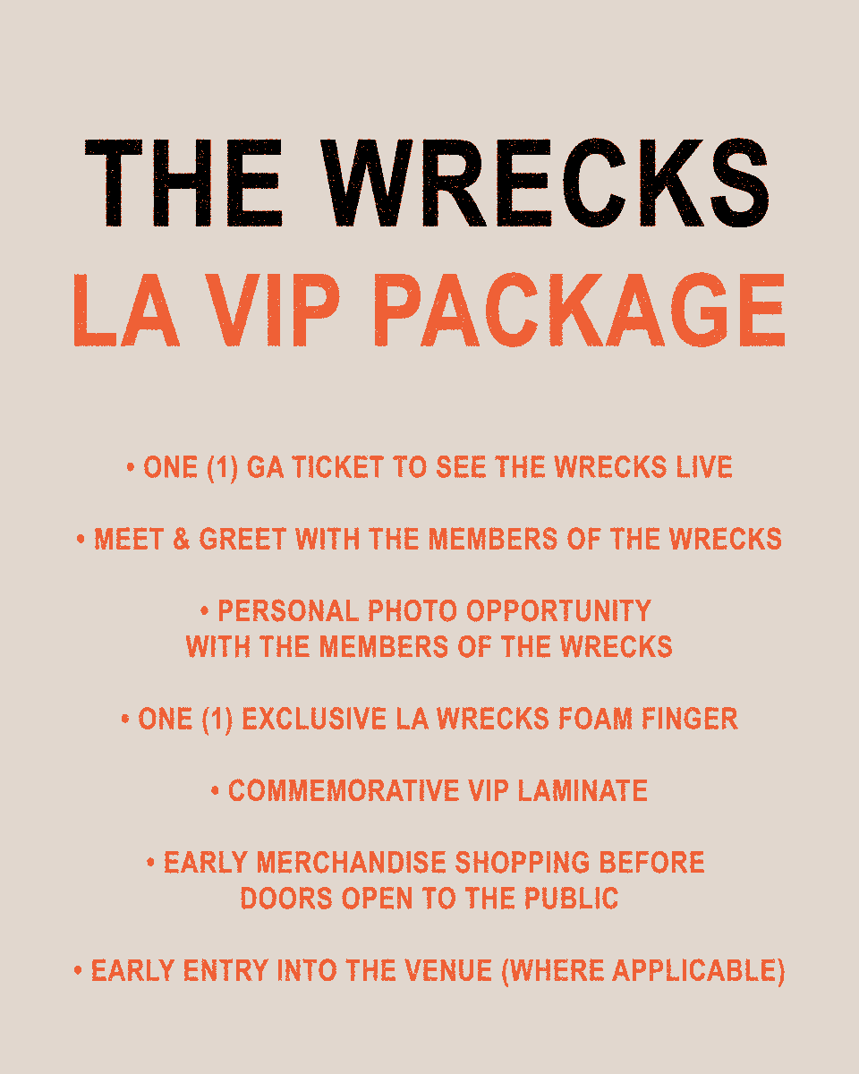 Don't miss out on the LA Marathon Tour. Pre-sale tickets and VIP packages are on sale now. Use code SONDER. wearethewrecks.com