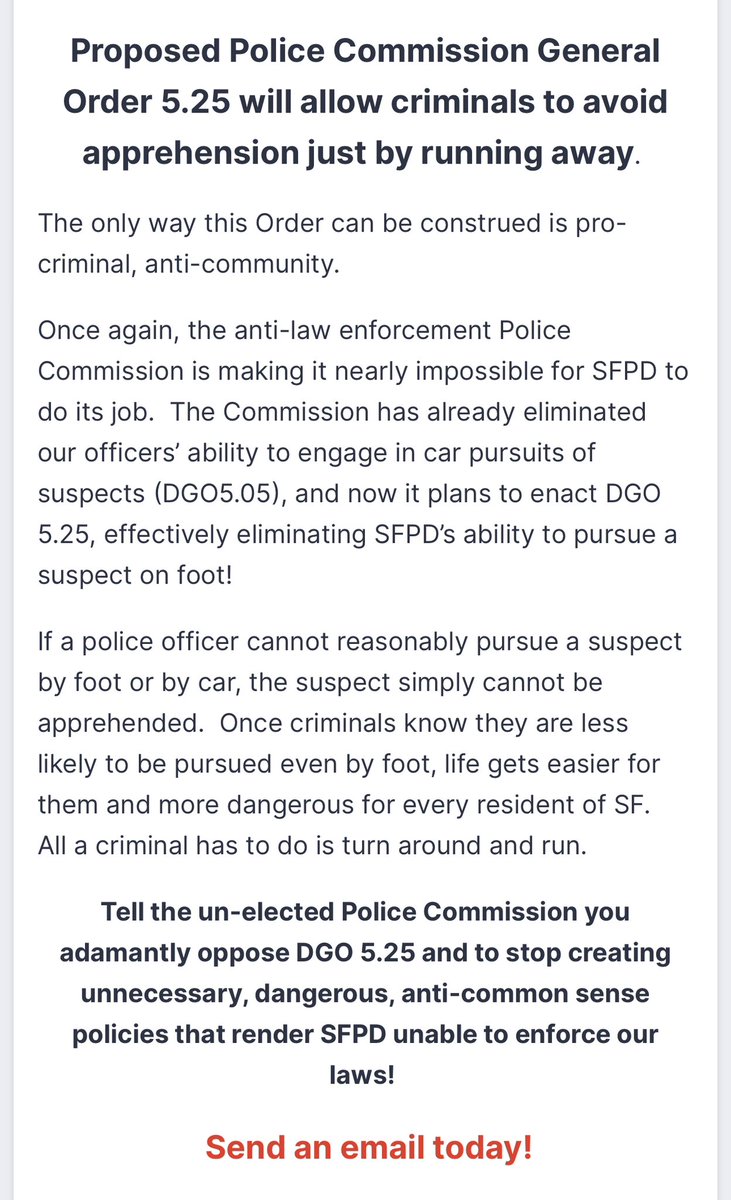 garrytan's tweet image. The SF Police Commission has real control over how SF police do their jobs. 

They don’t advocate for public safety. They continually look for ways to hamstring officers just trying to do their jobs. 

The Police Commission makes the city unsafe and we must fight them 👇