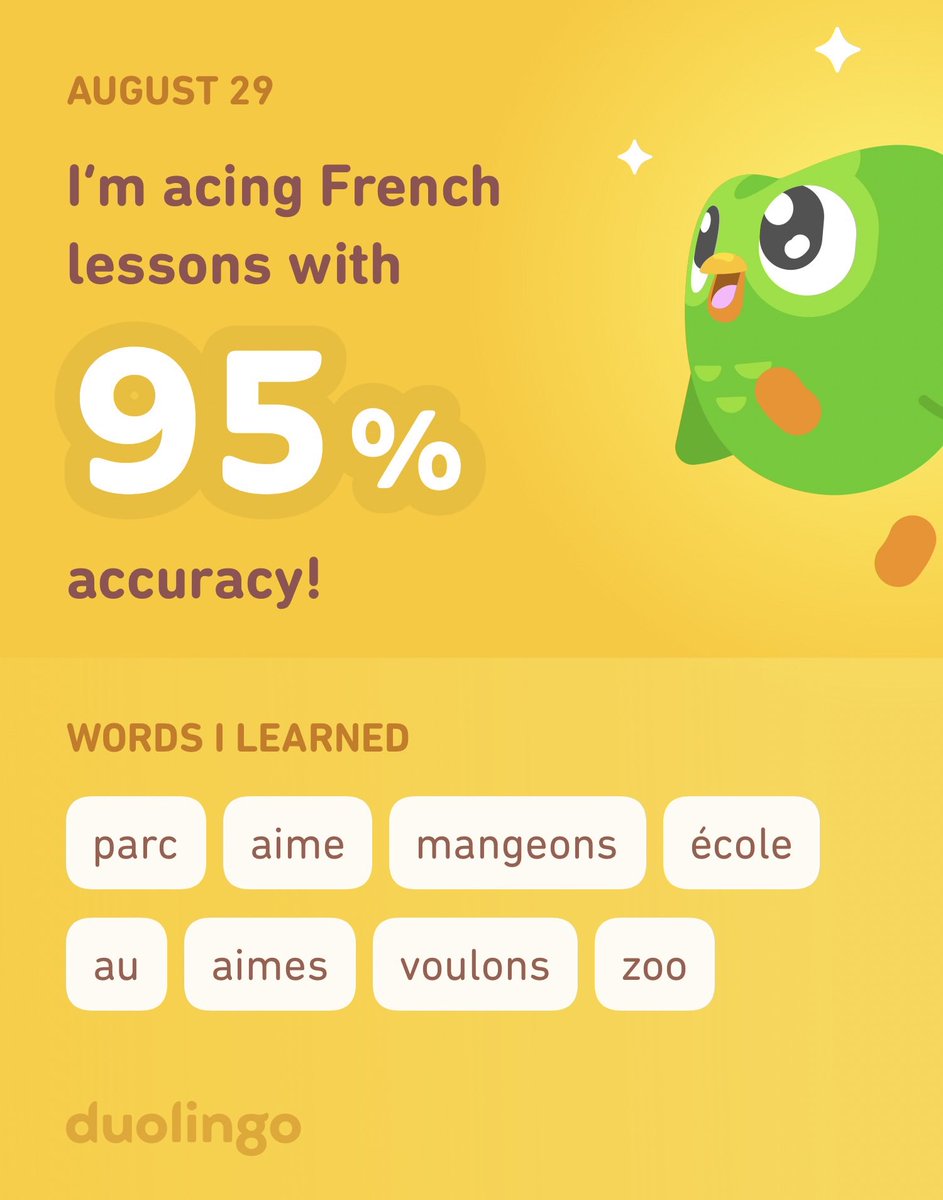 I’m learning French on Duolingo! It’s free, fun, and effective. And you don’t have to stand up &amp; recite in front of the class😉