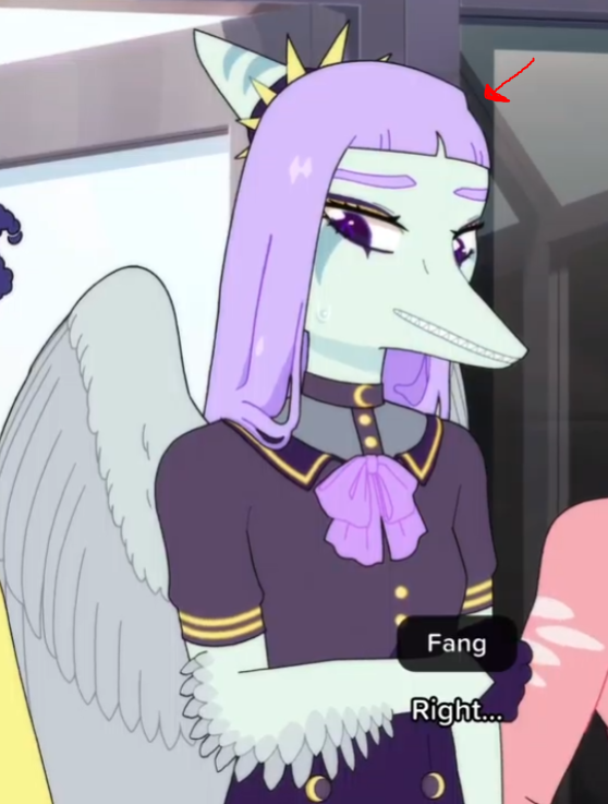 Blackholedog1's tweet photo. Overall, I like the Grimace Fang design except for this bit. I don't know what that is. https://t.co/cT0I2JxKvy