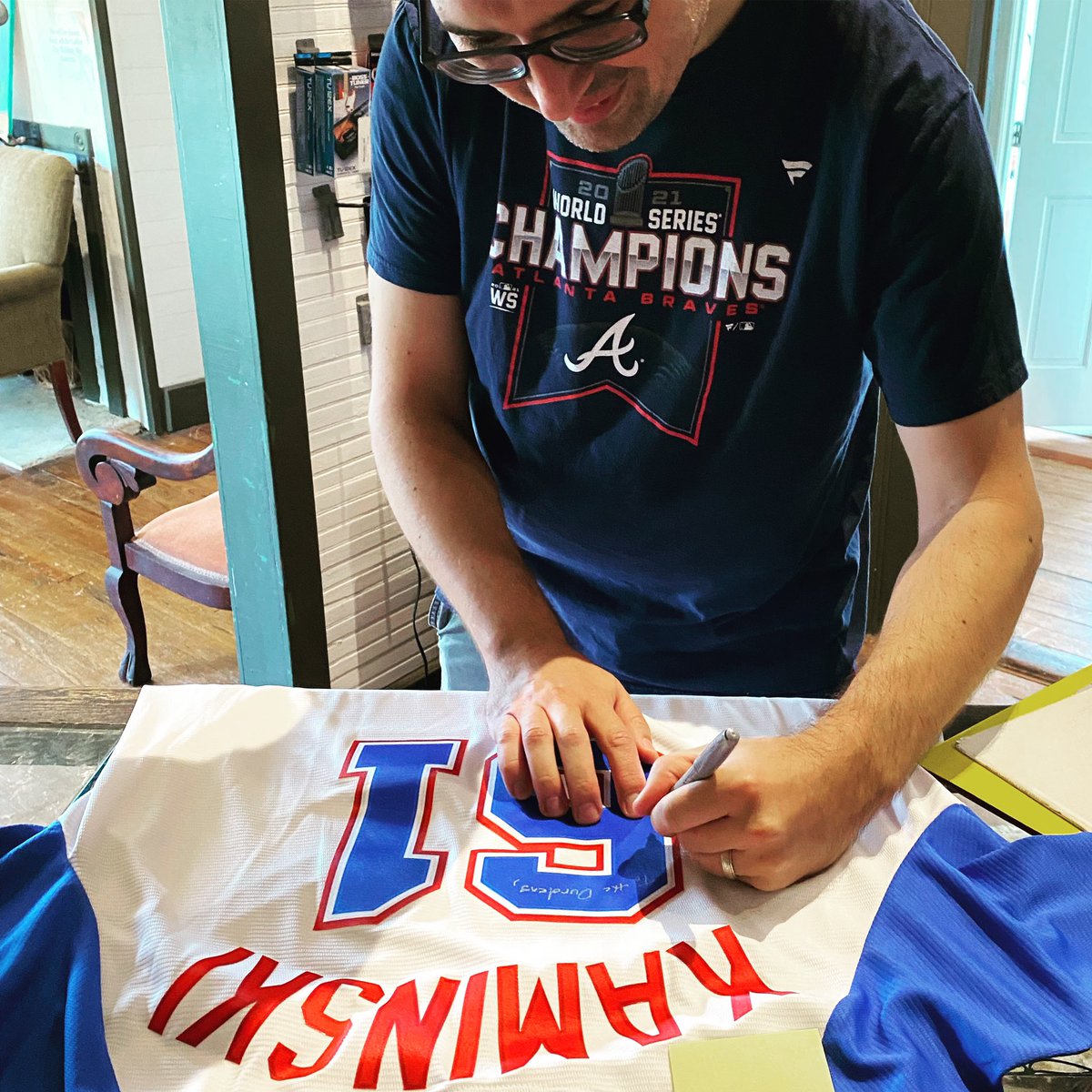 MKaminskiMusic's tweet photo. Well, this is a first! I’ve never signed a Kaminski #61 jersey before signing this one (and no, it’s not mine!)! Let me know if you want me to sign yours! 😉 https://t.co/GmDaFx9lTv