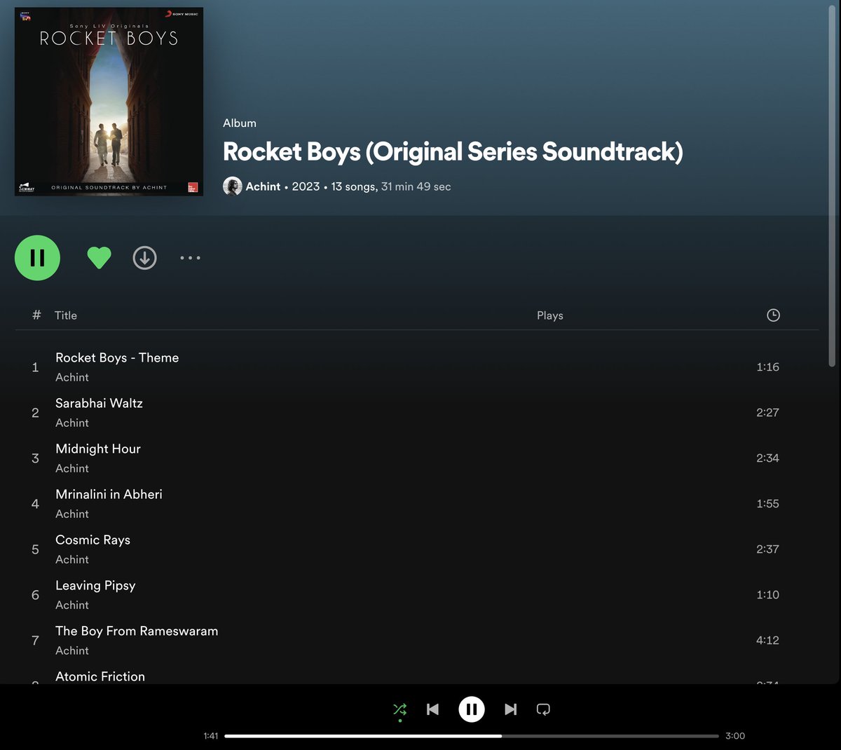 Can't stop obsessing over this soundtrack by @ach1nt which I describe as the soul of the show. Almost a month after watching Oppenheimer & a bunch of other movies/tv shows; I'm still hungover on Rocket Boys with so much heart created by @realabhaypannu. Thank you @SonyLIV 😭❤️