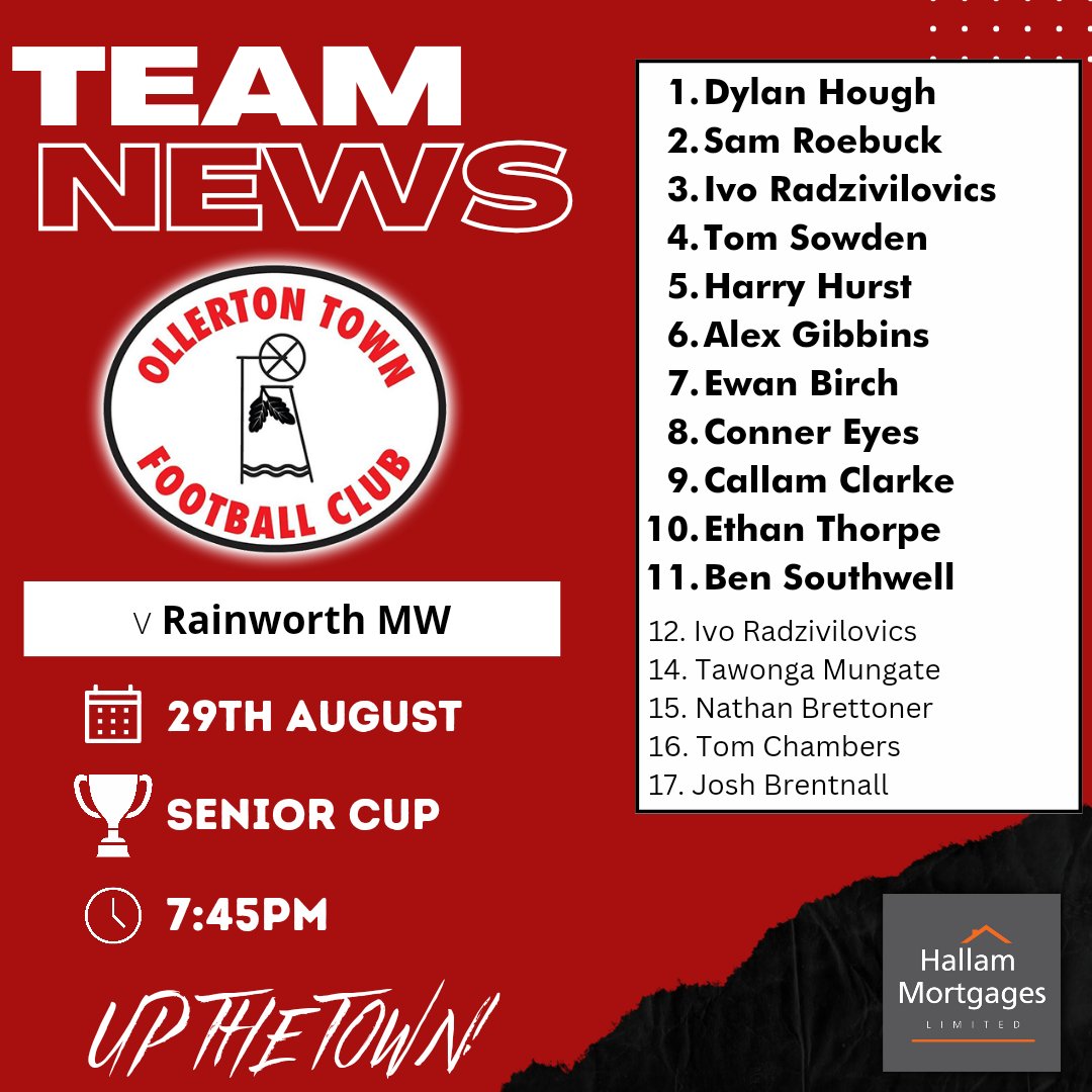 Today's Notts Senior Cup team! 🏆 #UpTheTown